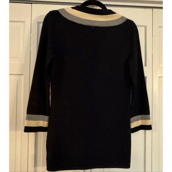 Tory Borch Cicada Merino Wool trim neck tunic sweater xsmall - Picture 12 of 12